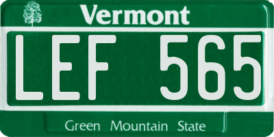 VT license plate LEF565