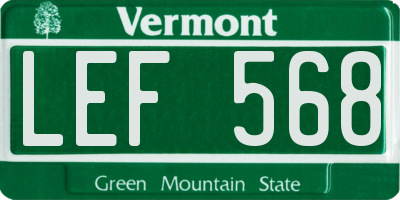 VT license plate LEF568