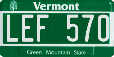 VT license plate LEF570
