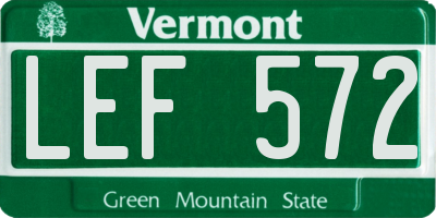 VT license plate LEF572
