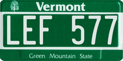 VT license plate LEF577