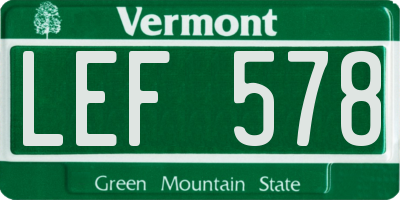 VT license plate LEF578