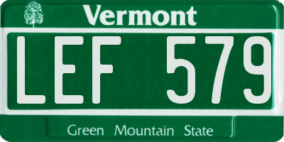 VT license plate LEF579