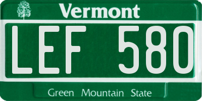 VT license plate LEF580