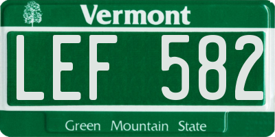 VT license plate LEF582