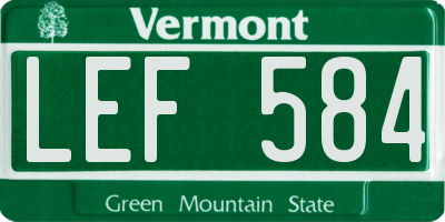 VT license plate LEF584