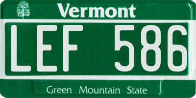 VT license plate LEF586
