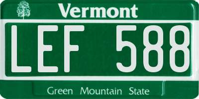 VT license plate LEF588