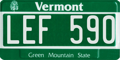 VT license plate LEF590