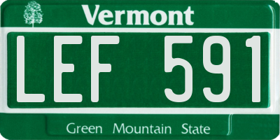 VT license plate LEF591