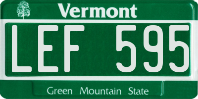 VT license plate LEF595