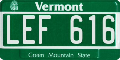 VT license plate LEF616