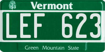 VT license plate LEF623