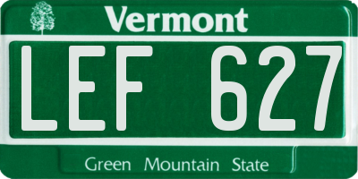 VT license plate LEF627