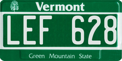 VT license plate LEF628