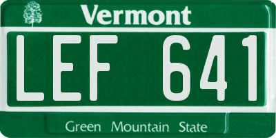 VT license plate LEF641