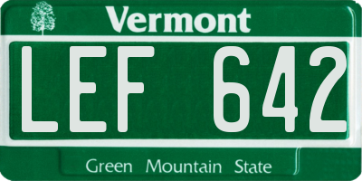 VT license plate LEF642