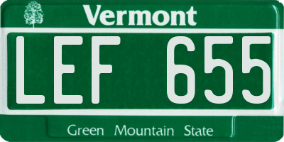 VT license plate LEF655