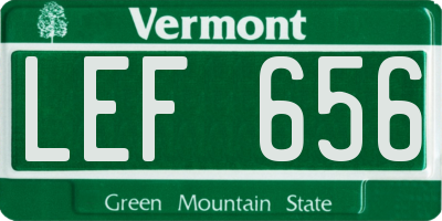 VT license plate LEF656