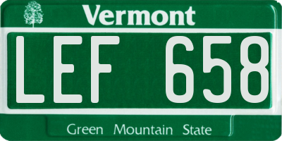 VT license plate LEF658