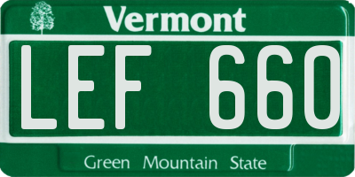 VT license plate LEF660