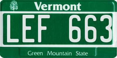VT license plate LEF663
