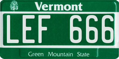 VT license plate LEF666