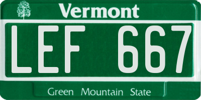 VT license plate LEF667