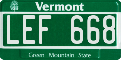 VT license plate LEF668