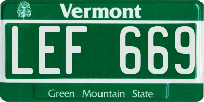 VT license plate LEF669