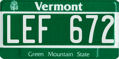 VT license plate LEF672