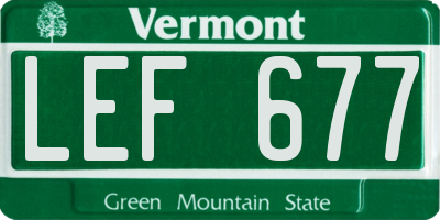 VT license plate LEF677