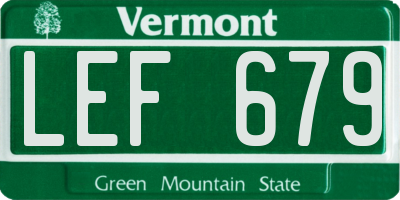VT license plate LEF679