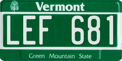 VT license plate LEF681