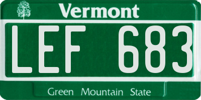 VT license plate LEF683