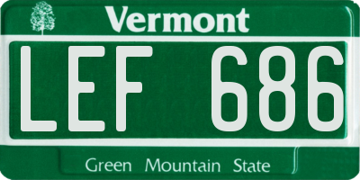 VT license plate LEF686