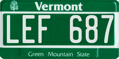 VT license plate LEF687