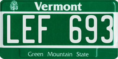 VT license plate LEF693