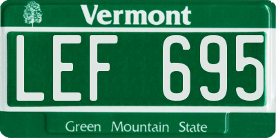 VT license plate LEF695