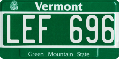 VT license plate LEF696
