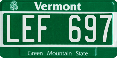 VT license plate LEF697