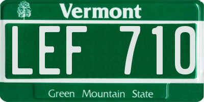 VT license plate LEF710