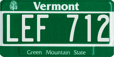 VT license plate LEF712