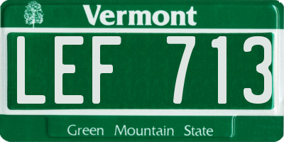 VT license plate LEF713