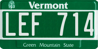 VT license plate LEF714