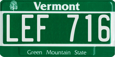 VT license plate LEF716