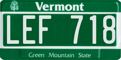 VT license plate LEF718
