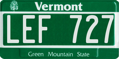 VT license plate LEF727