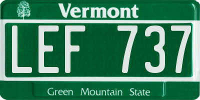 VT license plate LEF737