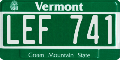 VT license plate LEF741